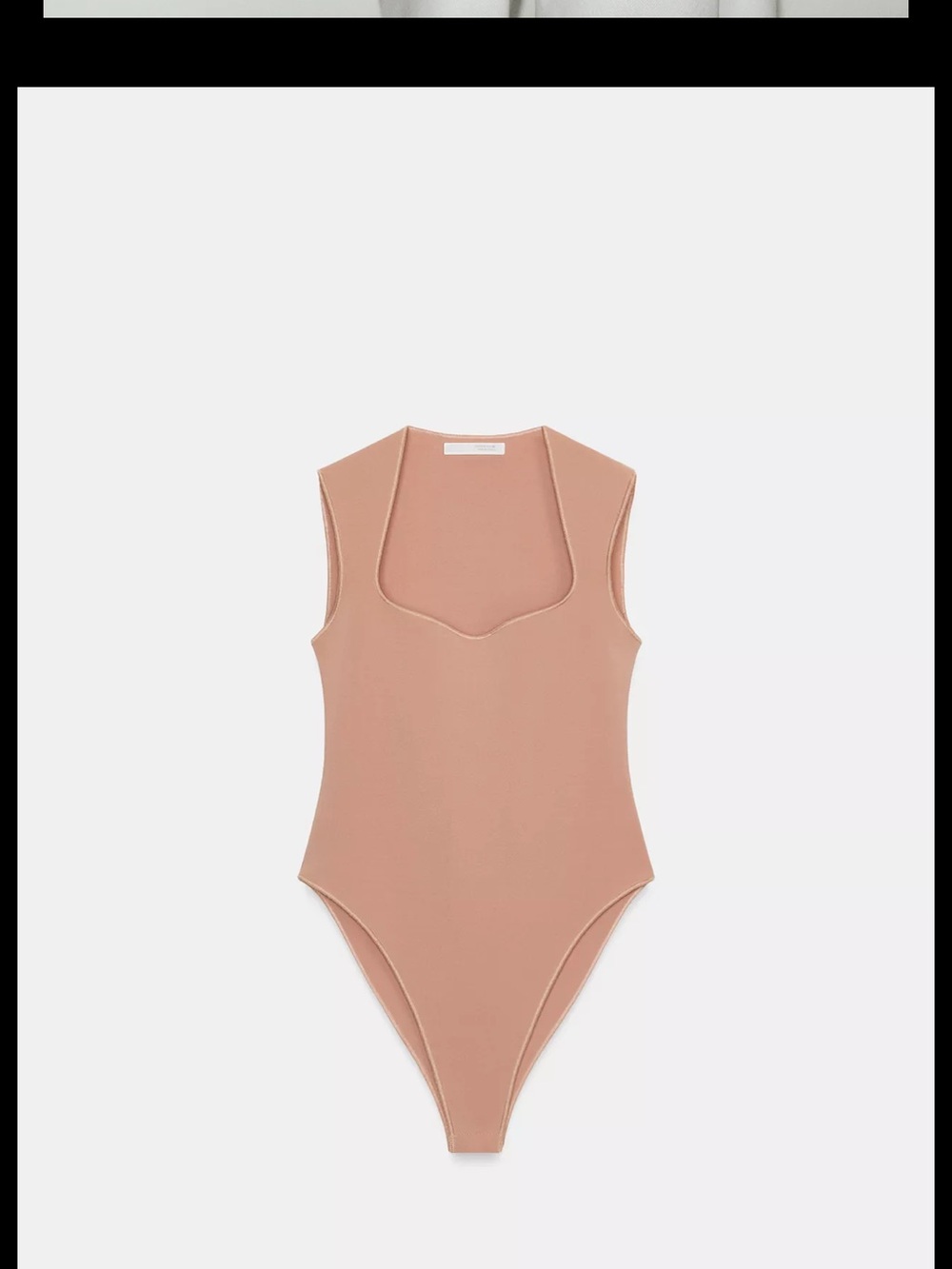 Zara squared neckline stretching bodysuit, neutral